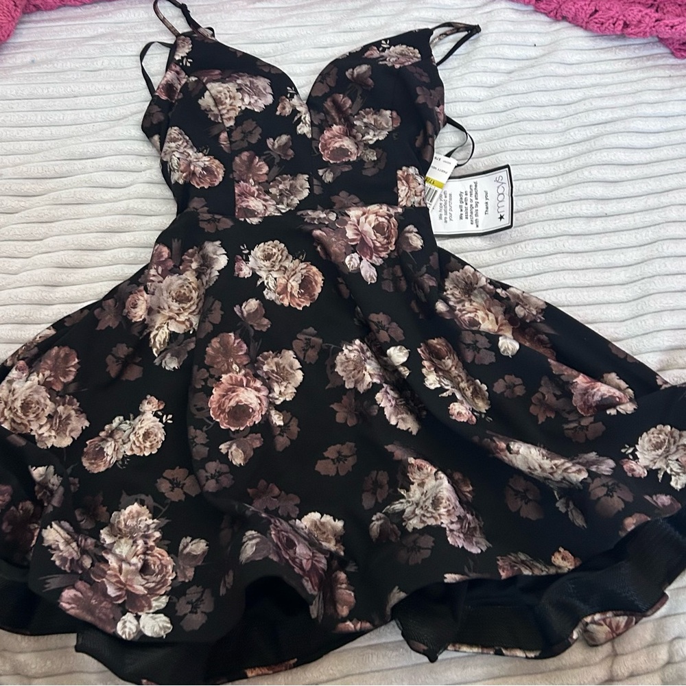 Floral Black Dress